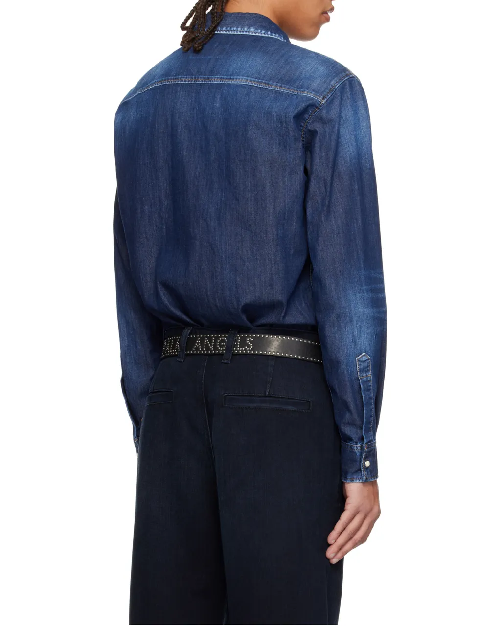 Curved Hem Denim Shirt