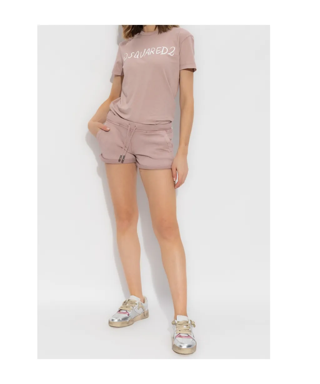 Logo-Printed Rolled Trim Track Shorts