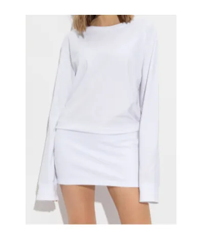 Slogan Printed Long-Sleeved Mini Dress