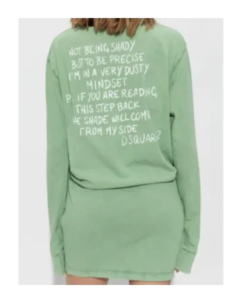 Long Sleeved Handwritten Logo Mini Dress