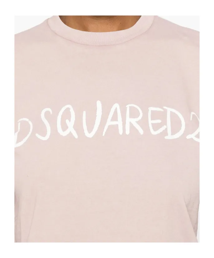 White Fade Just Right Fit Handwritten Logo T-Shirt