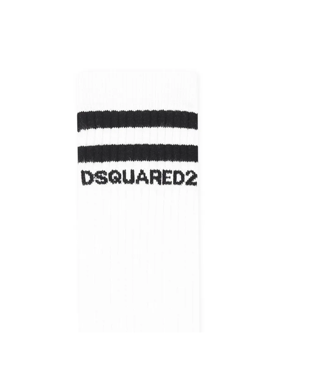 Logo Intarsia-Knit Striped Mid-Calf Socks