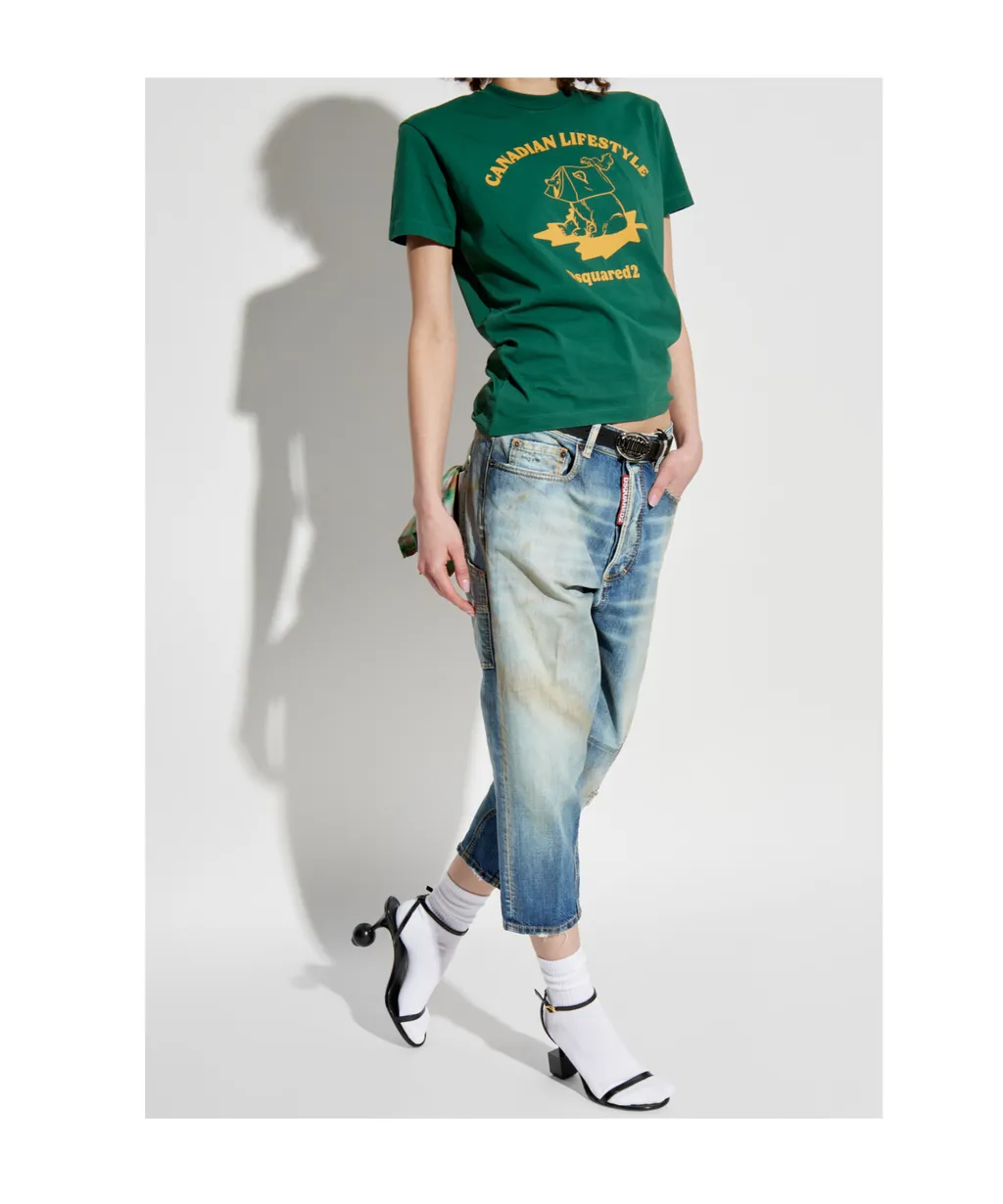 Distressed Cropped Jeans