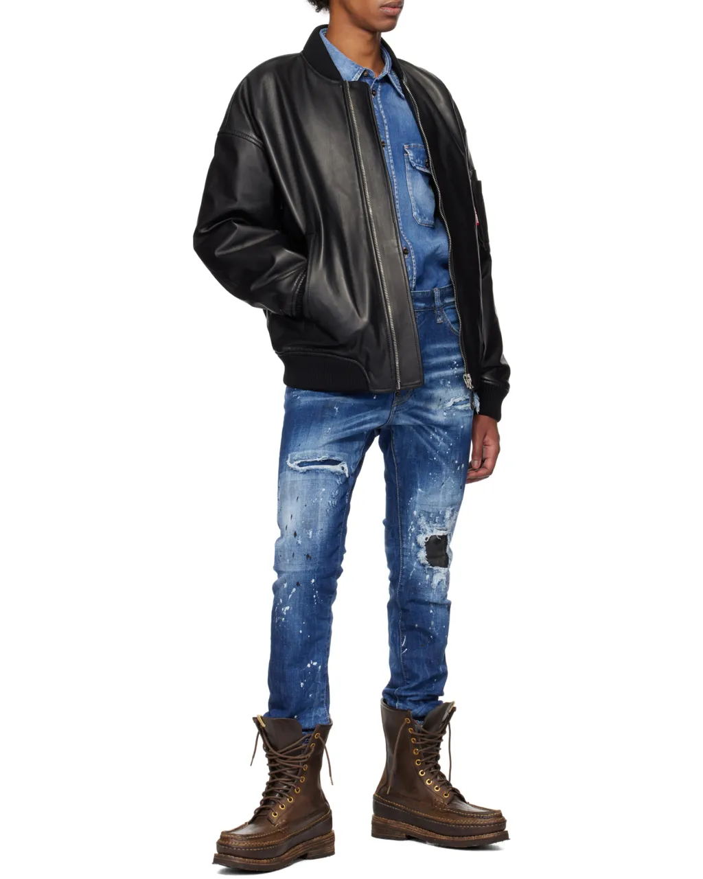 Zip-Up Leather Jacket