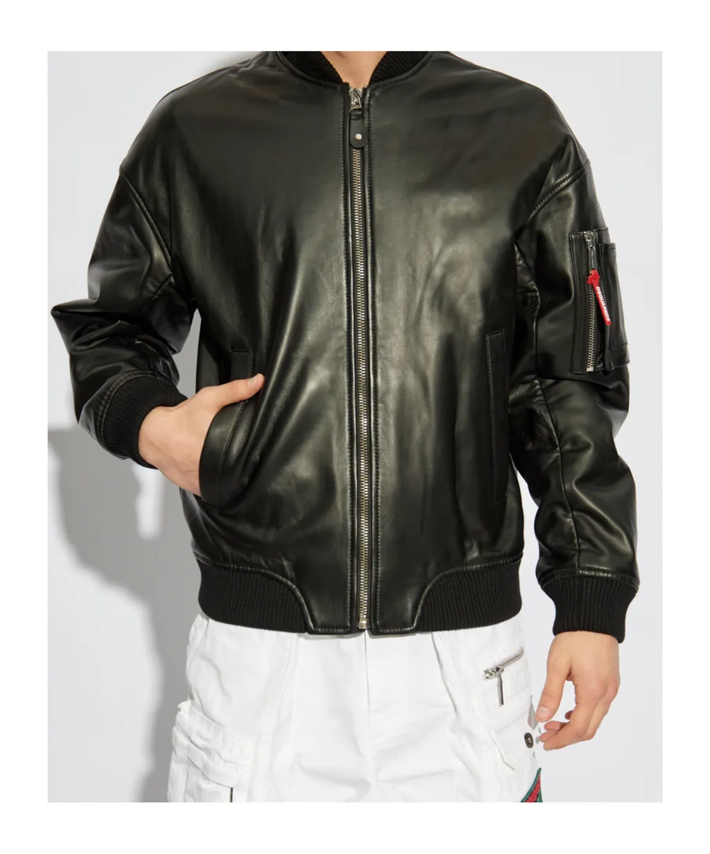 Zip-Up Leather Jacket