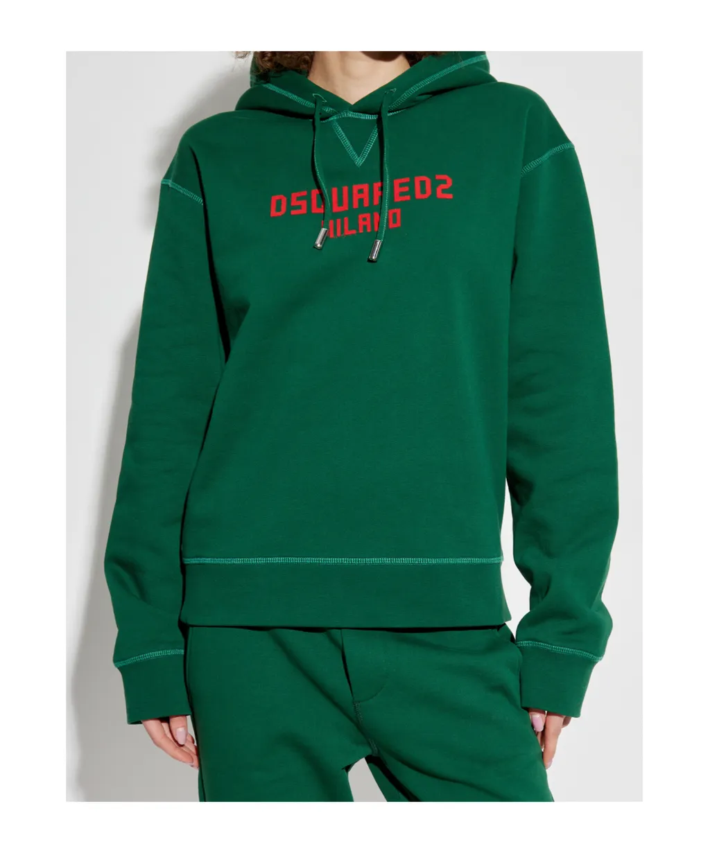 Logo Printed Drawstring Hoodie