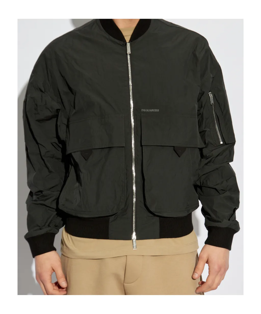 Logo Printed Bomber Jacket