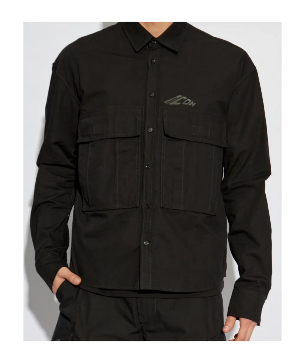 Icon Logo Printed Long-Sleeved Shirt