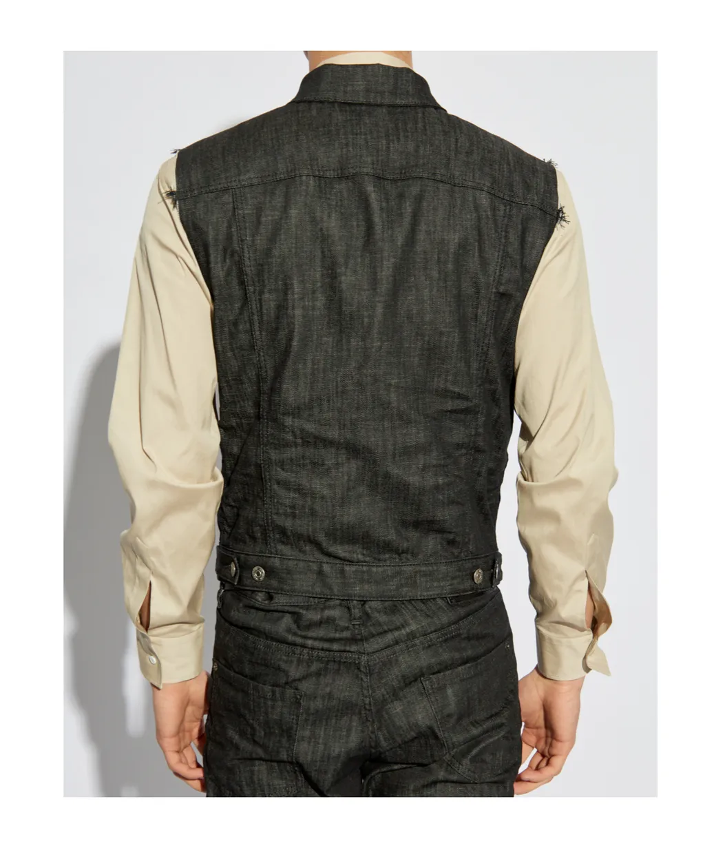 Frayed Edge Denim Vest