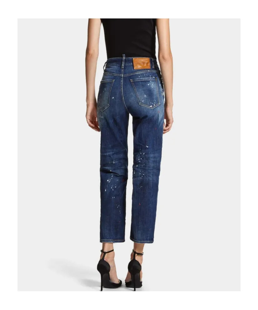 Distressed Straight-Leg Jeans