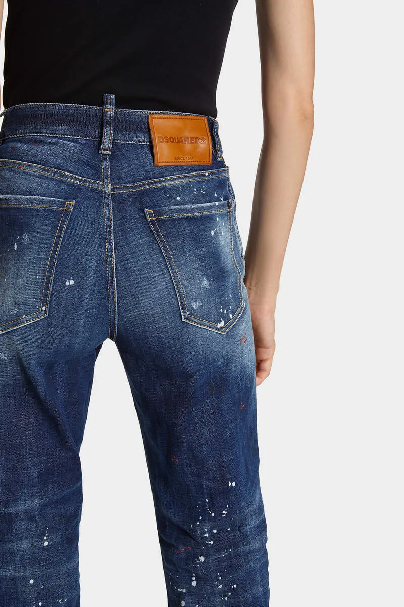 Distressed Straight-Leg Jeans