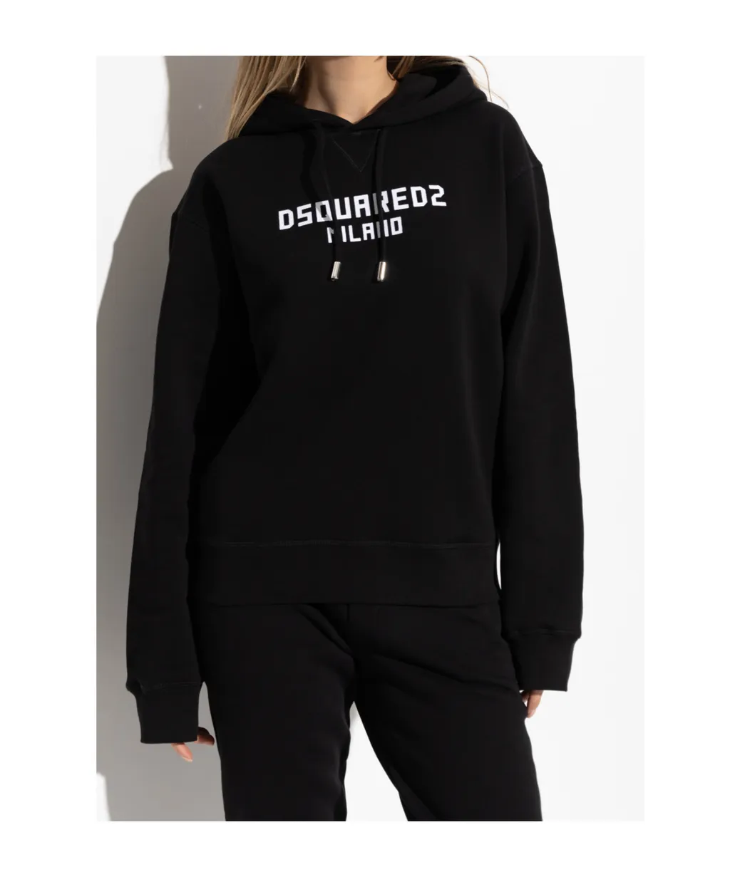 Logo Printed Drawstring Hoodie