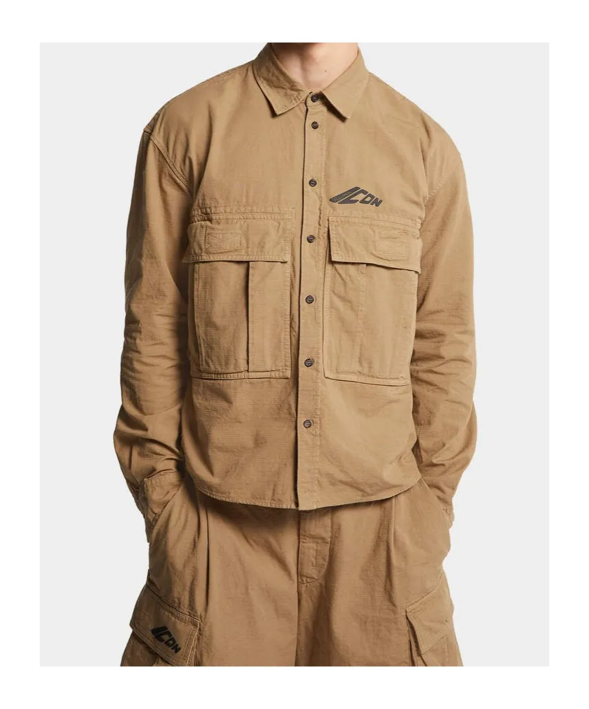 Icon Logo Printed Long-Sleeved Shirt