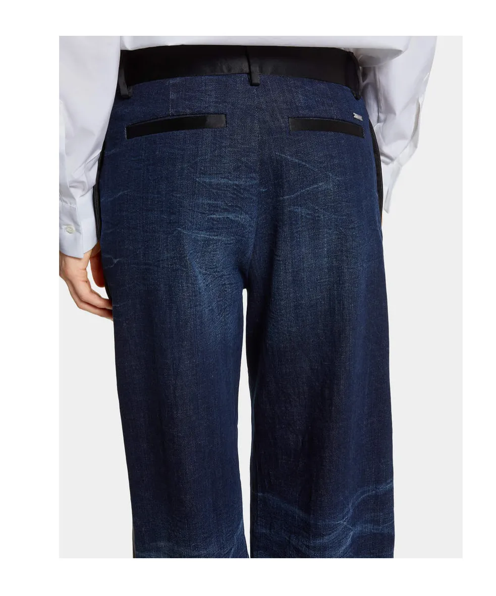 Distressed Wide-Leg Jeans