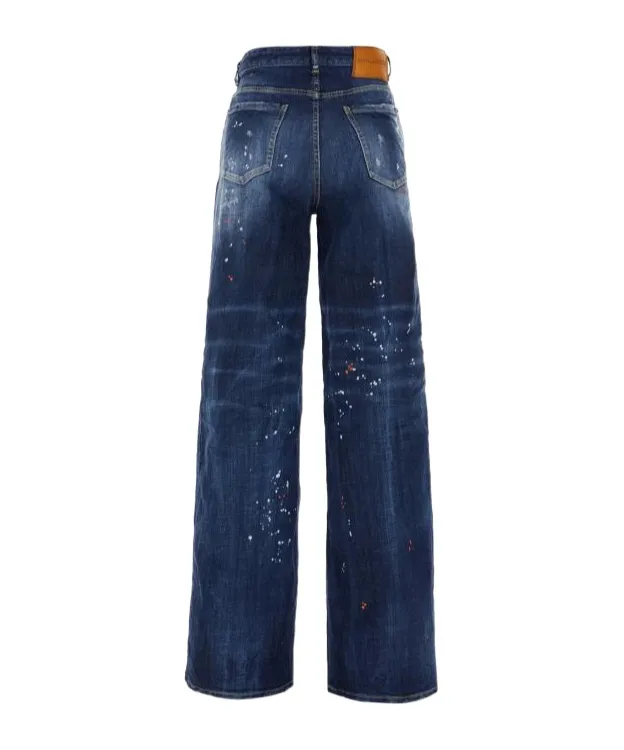 Logo-Patch Distressed Jeans