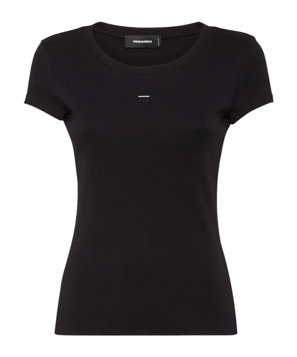 Leaf Logo Plaque Crewneck T-Shirt