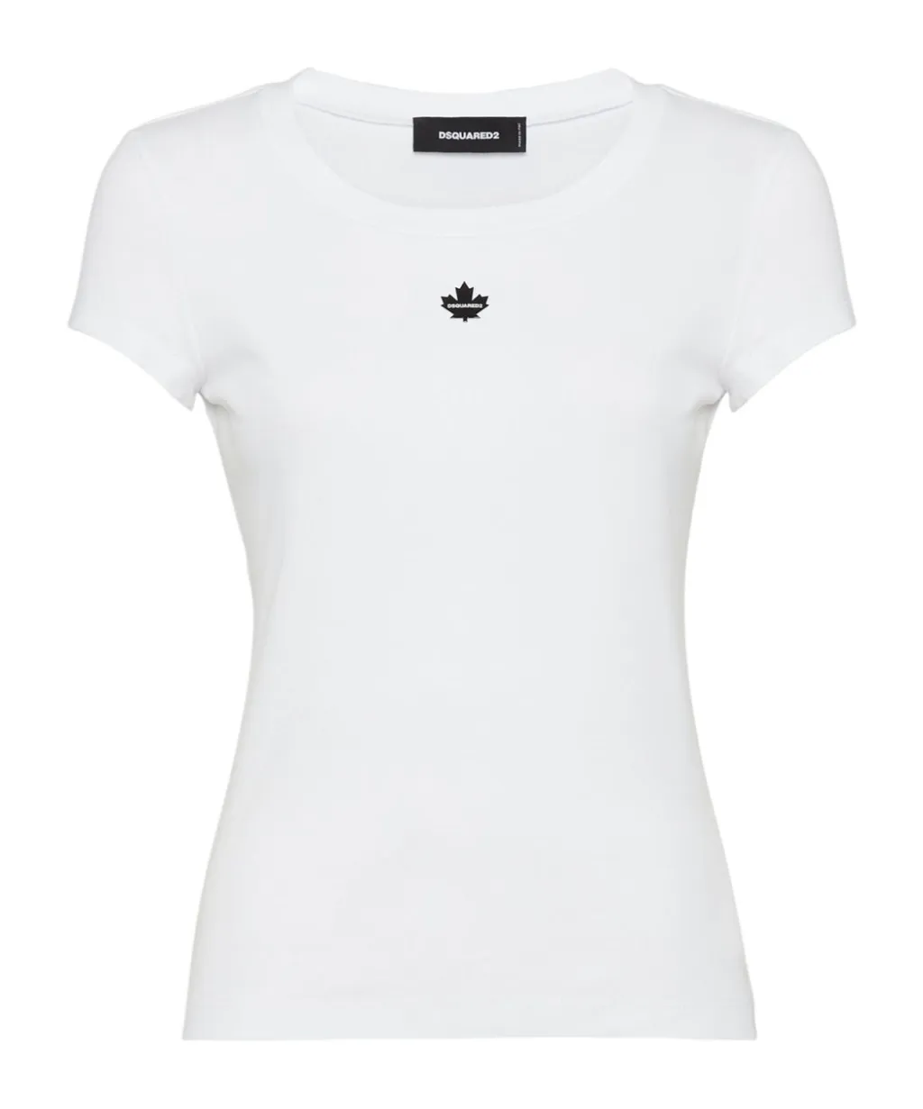 Leaf Logo Plaque Crewneck T-Shirt