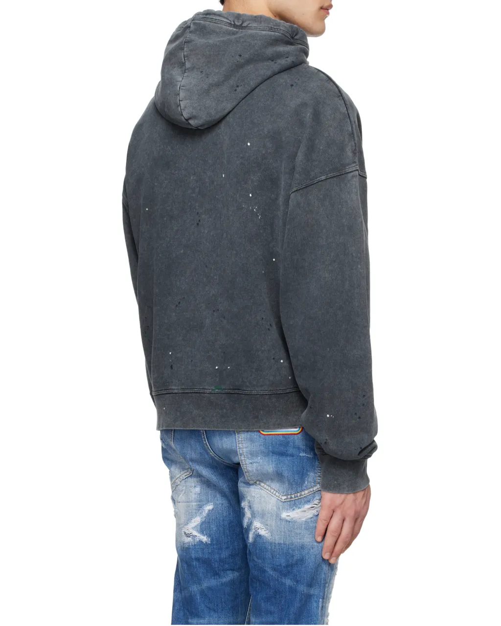 Distressed Drawstring Hoodie