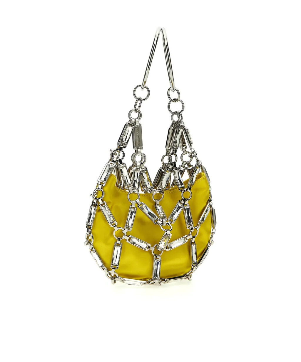 Cage Embellished Chain-Link Detailed Tote Bag
