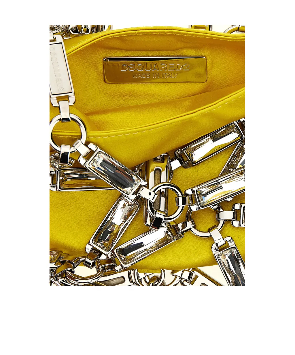 Cage Embellished Chain-Link Detailed Tote Bag