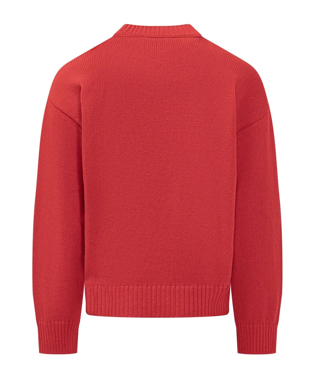 Logo Intarsia Knit Crewneck Pullover