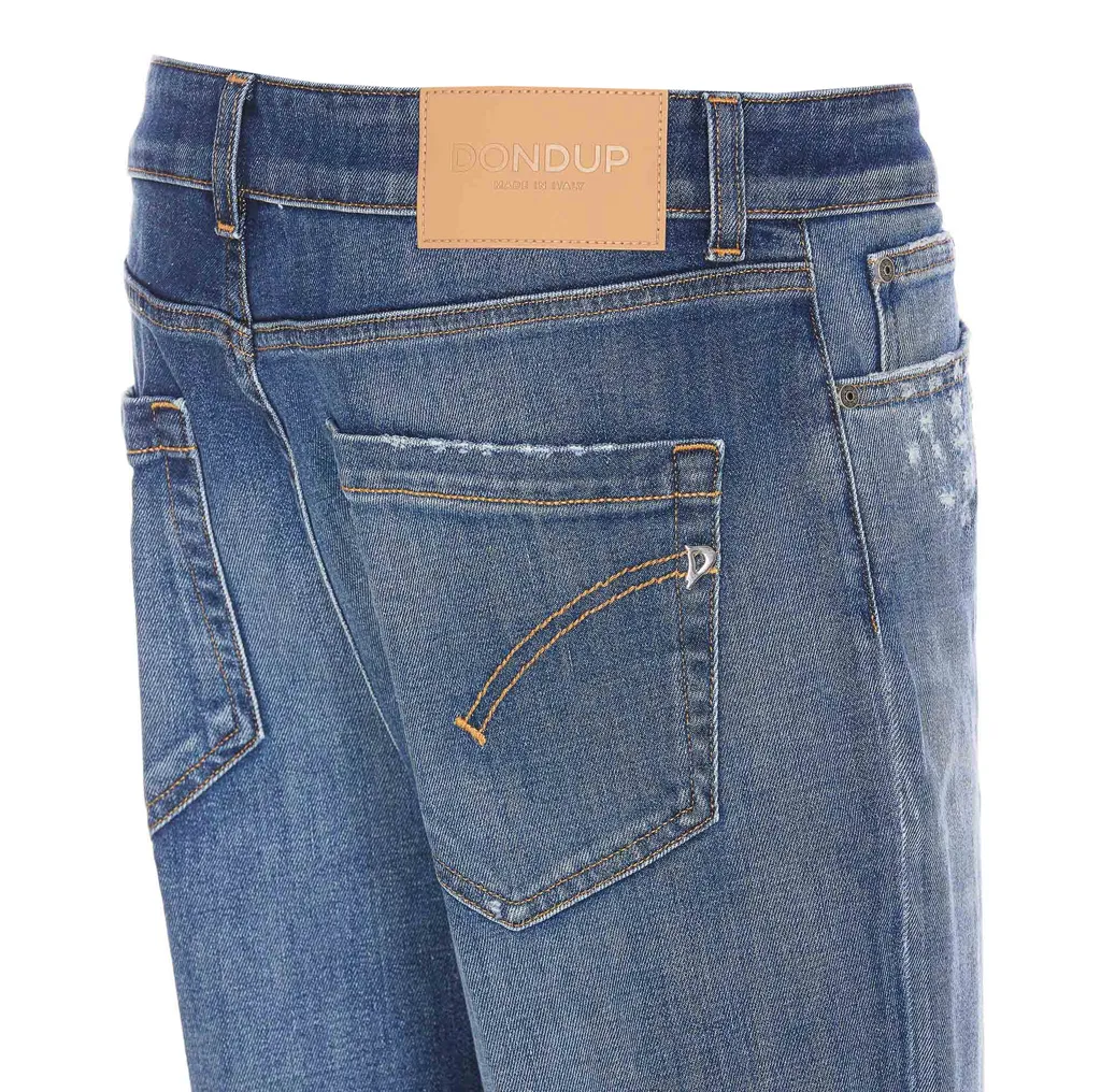 Distressed Button-Fly Pants