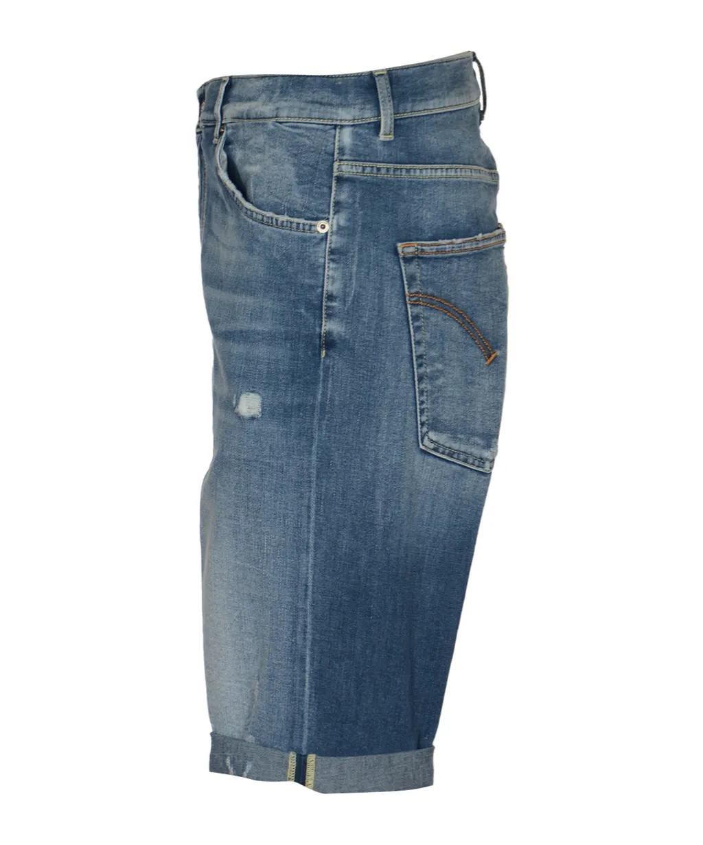 High-Waist Distressed Denim Shorts