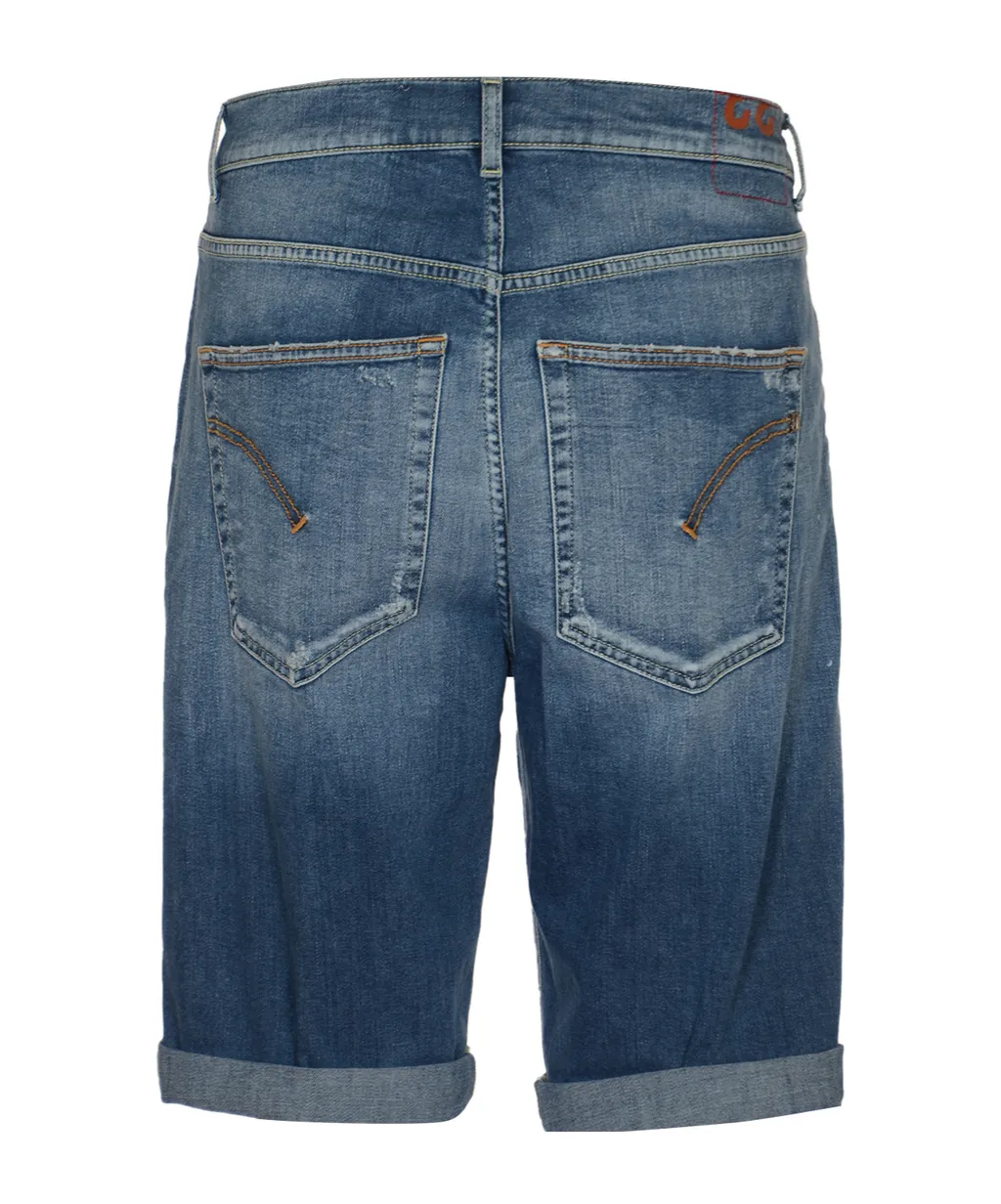 High-Waist Distressed Denim Shorts