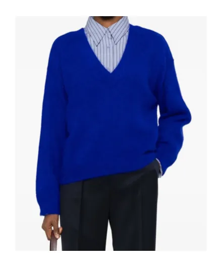 Long-Sleeved V-Neck Sweater