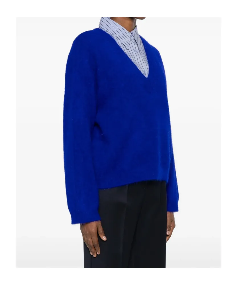 Long-Sleeved V-Neck Sweater