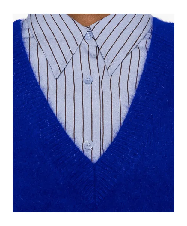 Long-Sleeved V-Neck Sweater