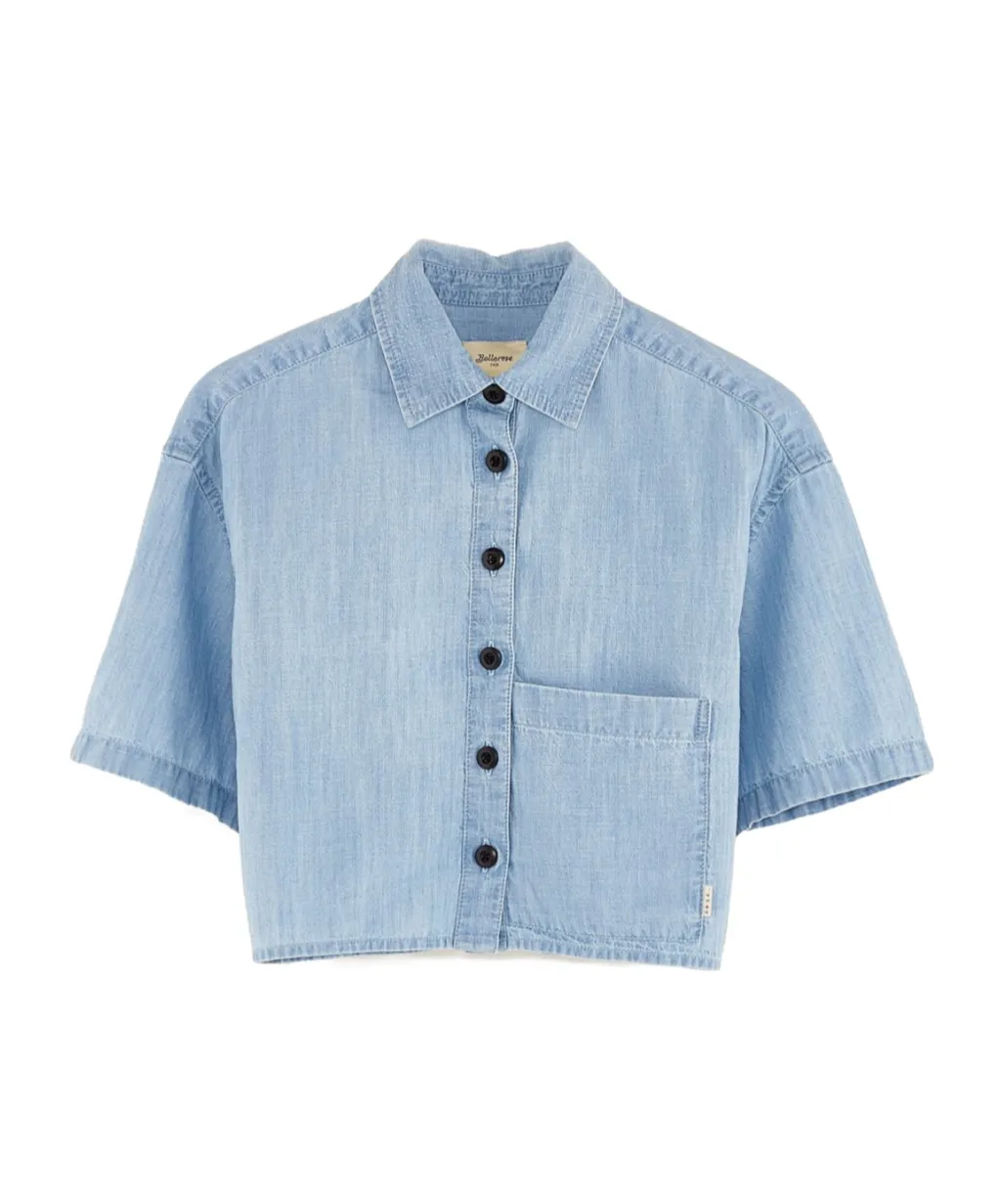 Cropped Button-Up Shirt