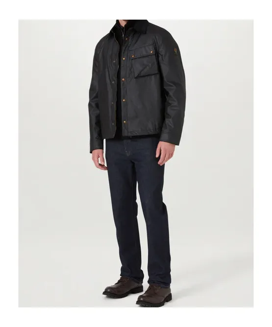 Waxed Velvet-Collar Jacket