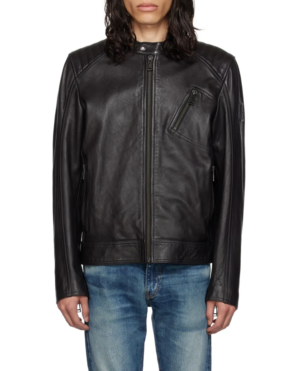 V Racer Leather Jacket