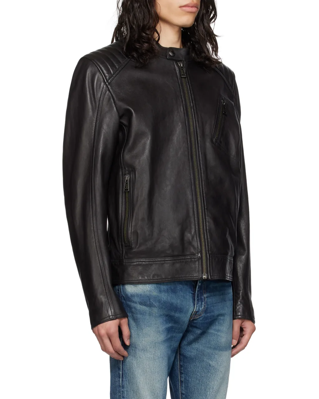 V Racer Leather Jacket