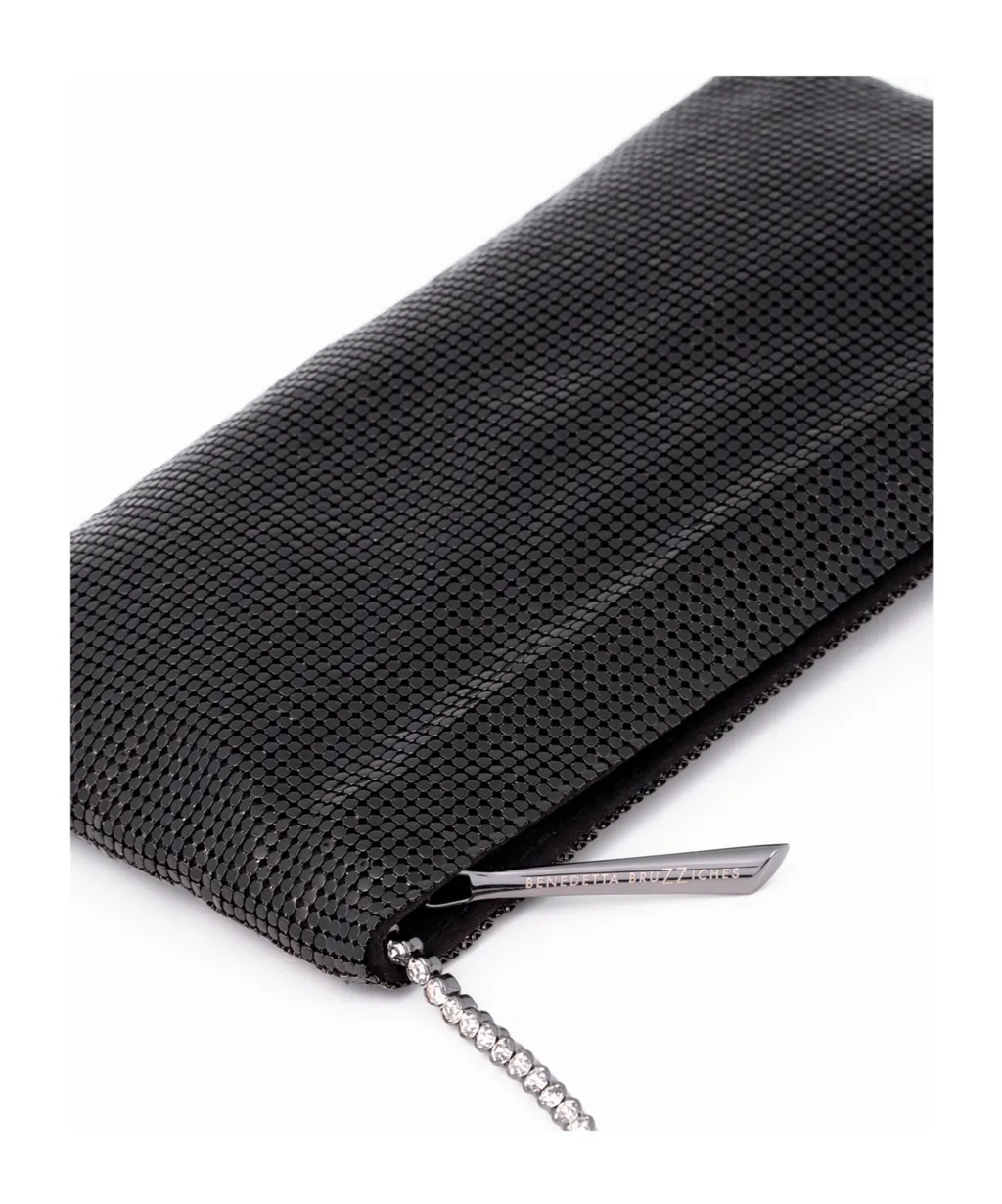 Chain-Embellished Clutch Bag