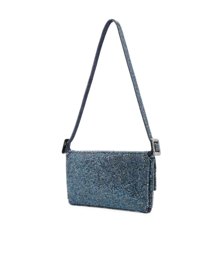 Vitty La Mignon Rhinestone-Embellished Denim Bag