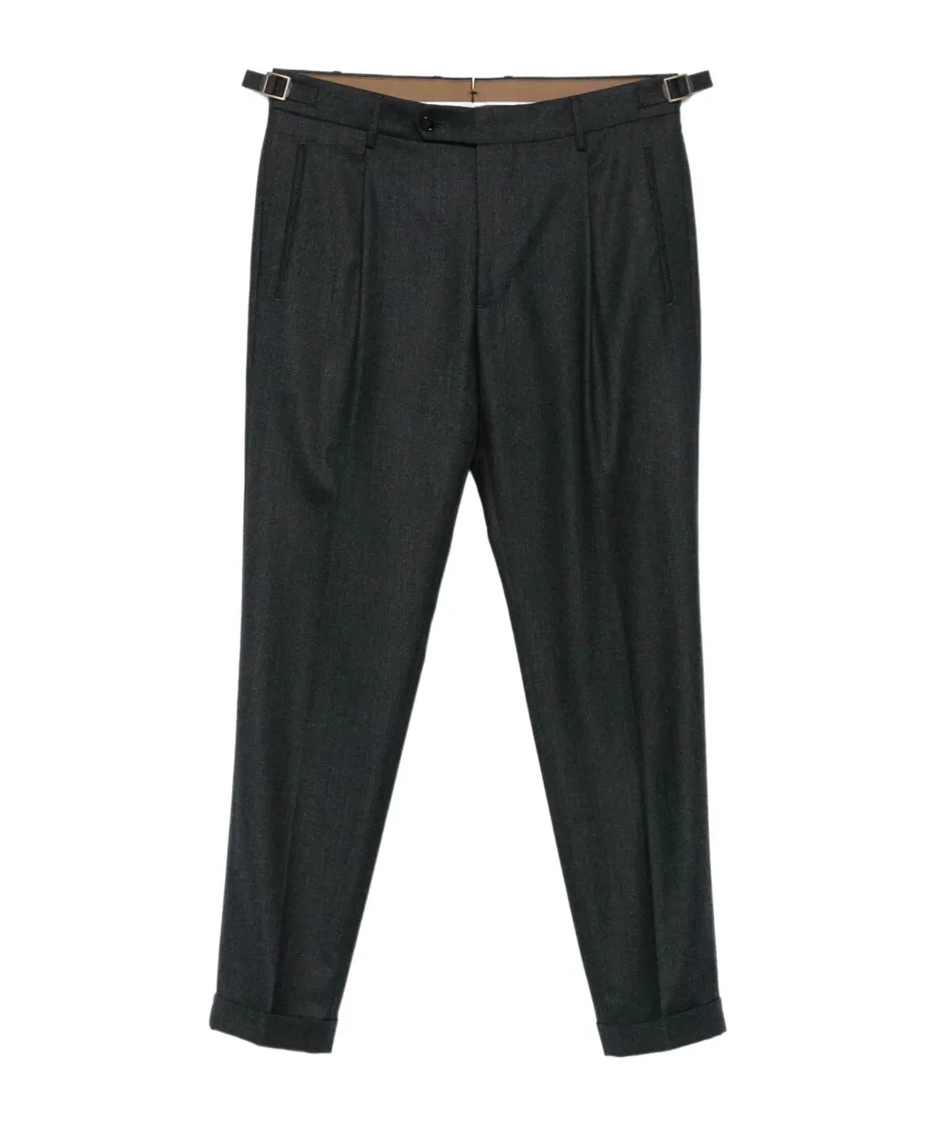 Pleated Side-Buckle Trousers