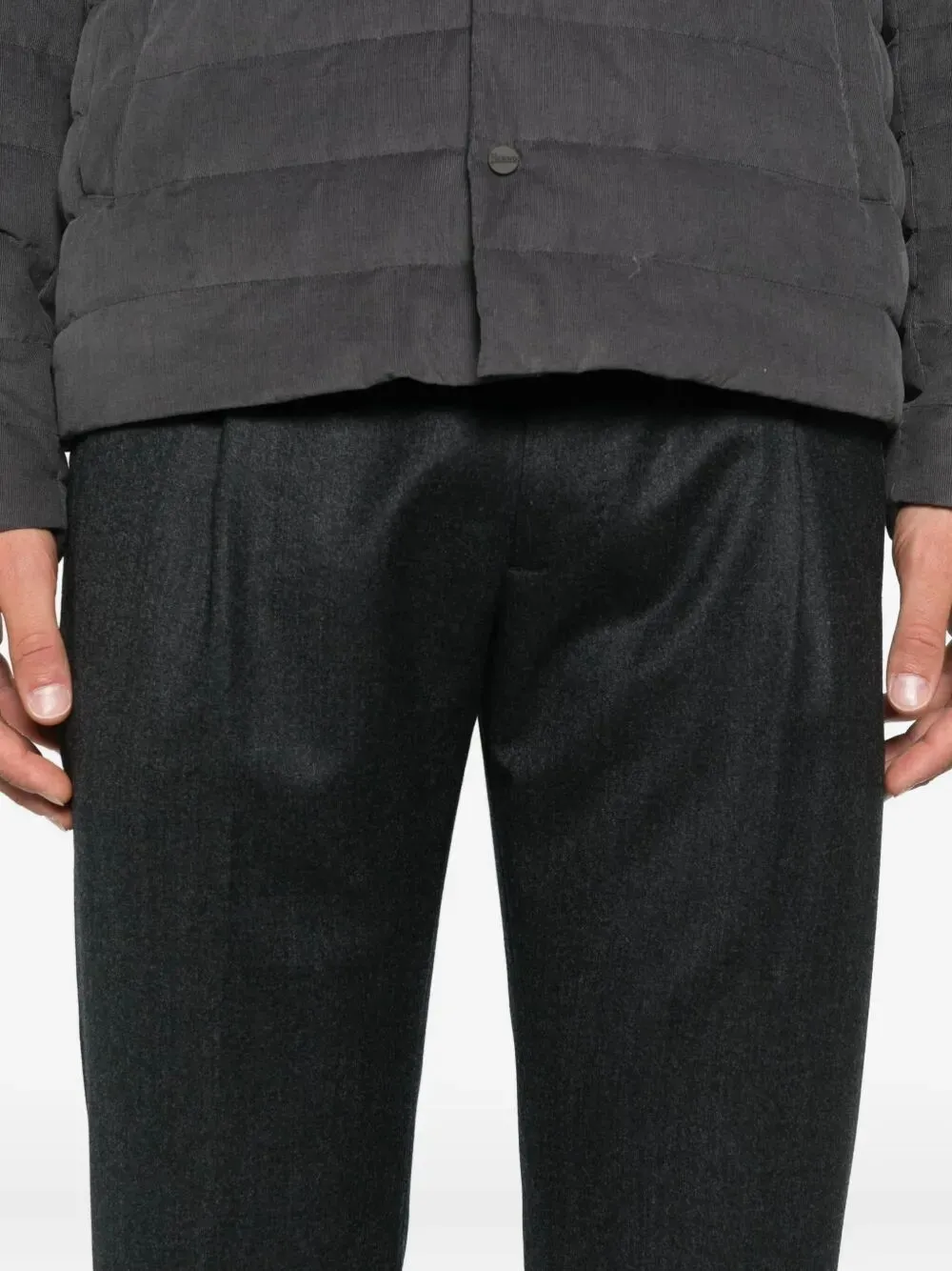 Pleated Side-Buckle Trousers