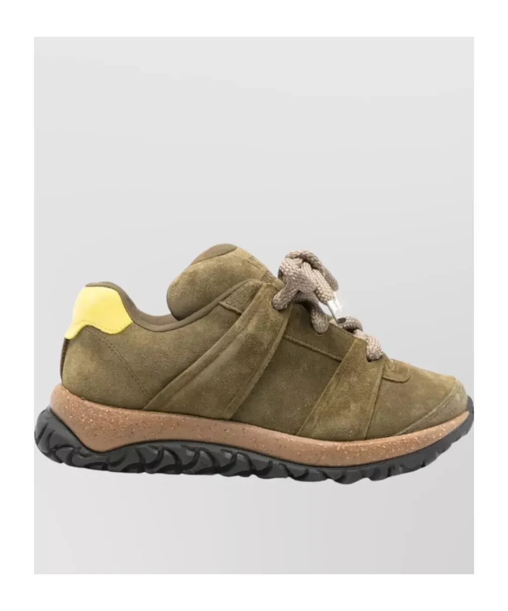 Panelled Lace-Up Sneakers