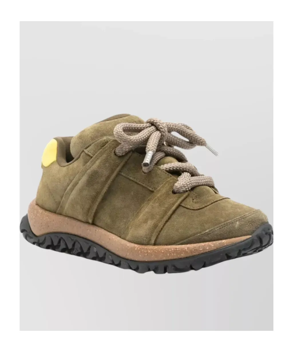 Panelled Lace-Up Sneakers