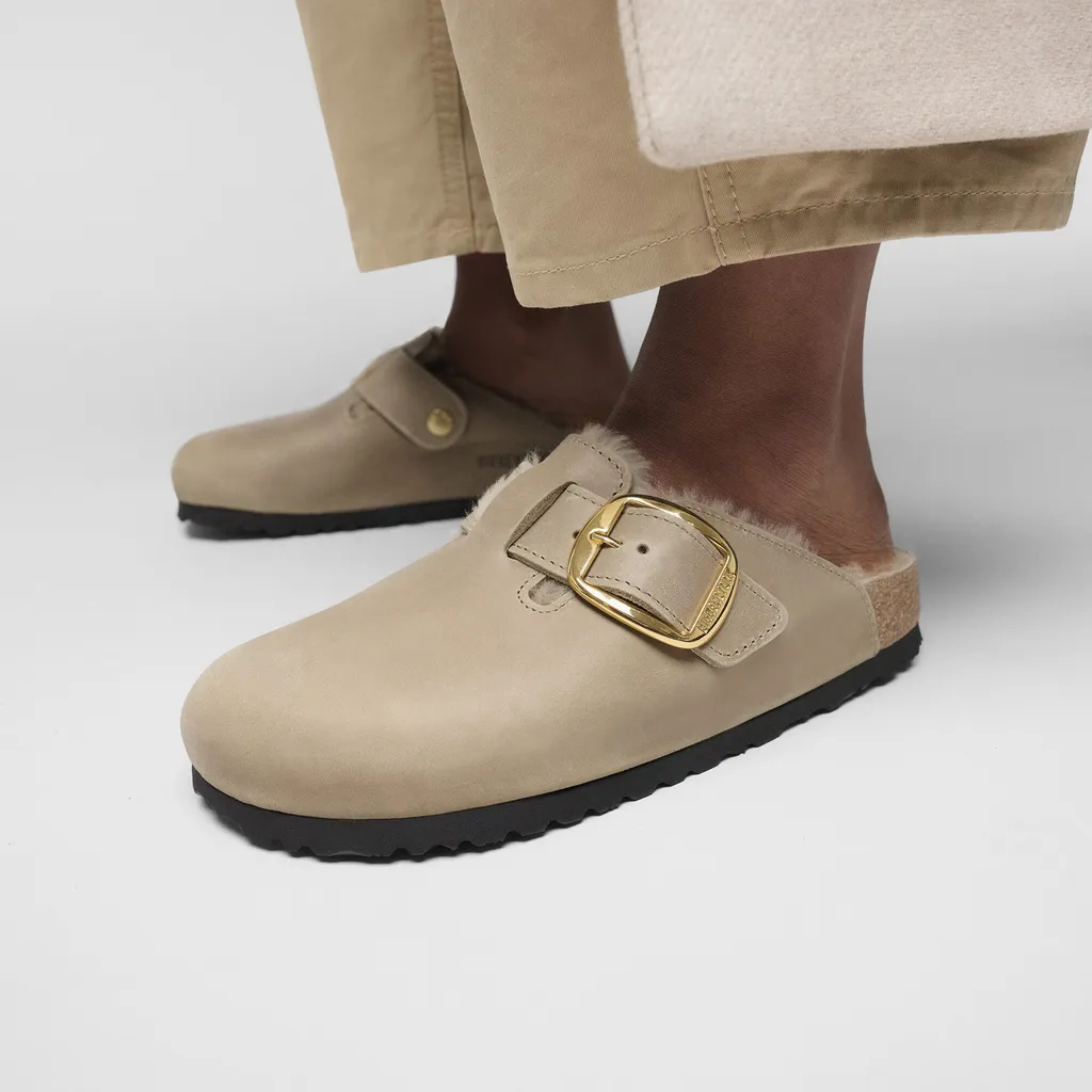 Boston Big Buckle Mules