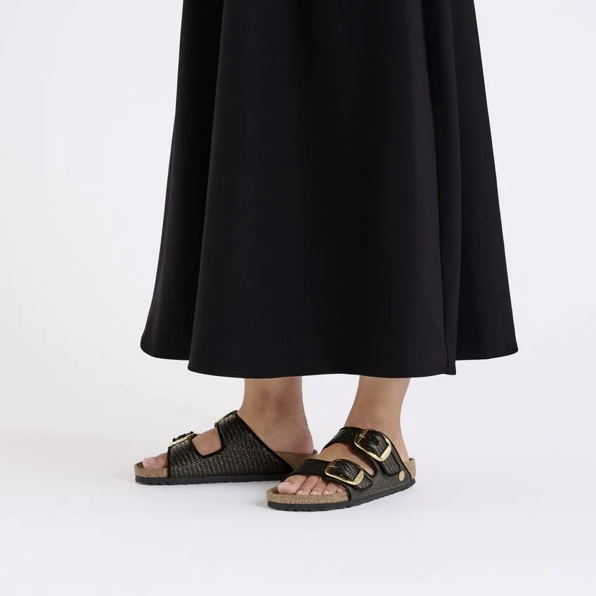 Double Buckle Woven Sandals