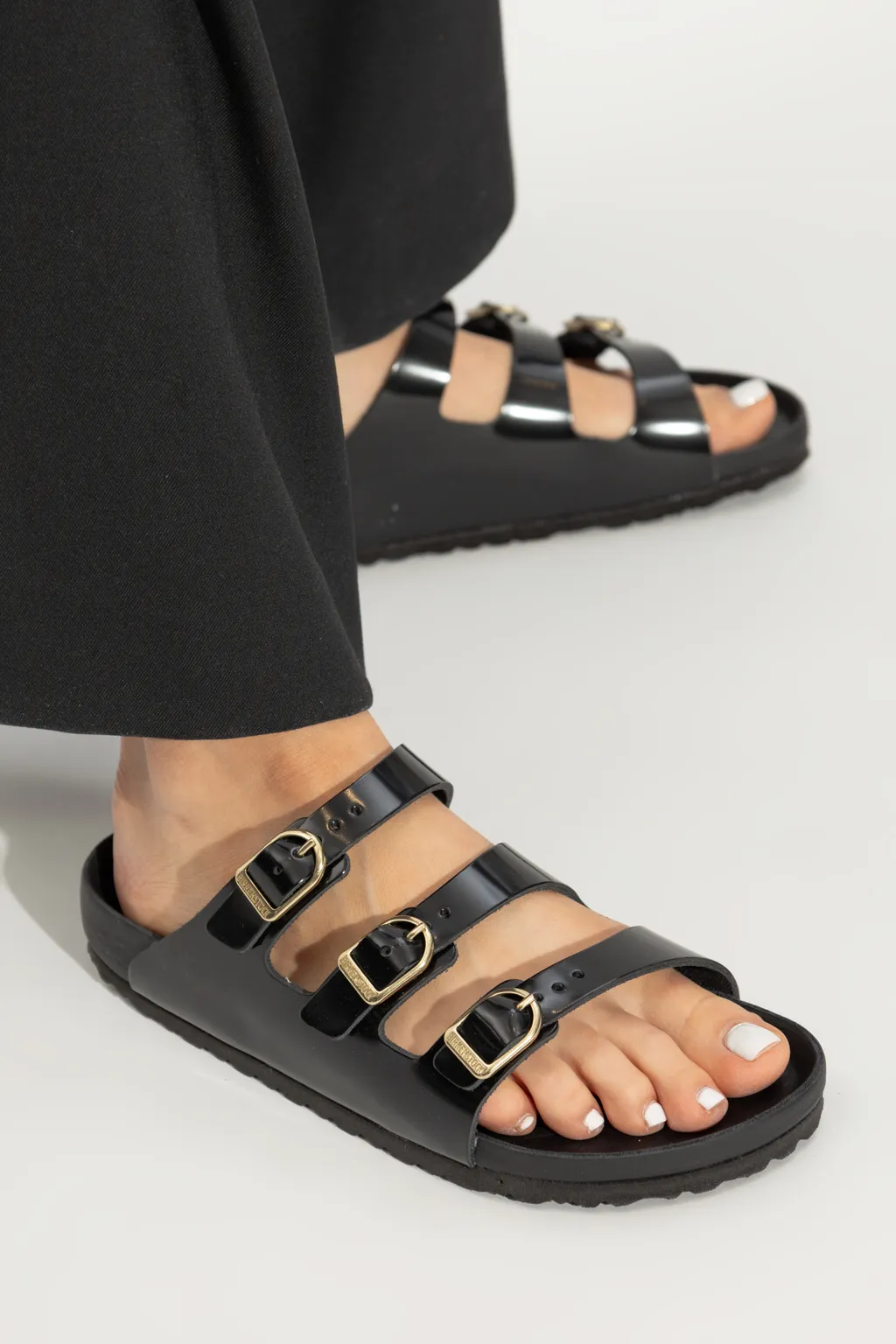 Three-Strap Buckle Sandals