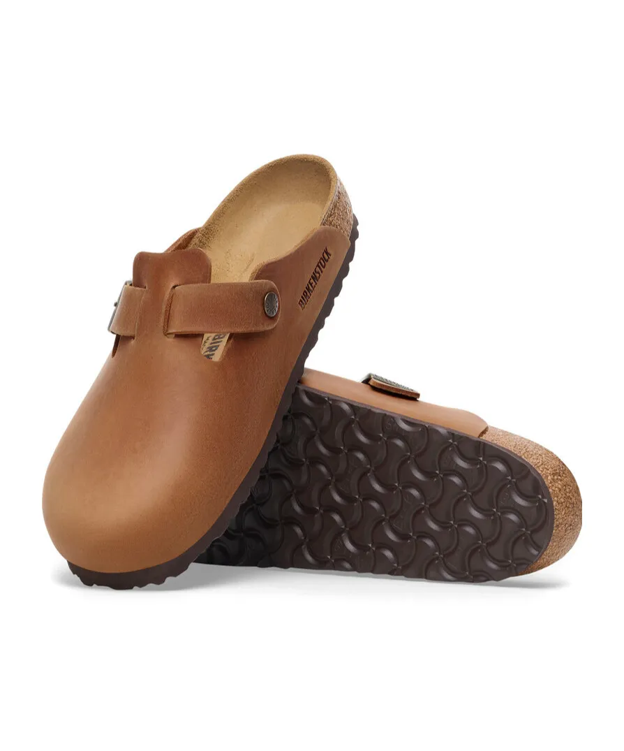 Boston Logo Engraved Buckled Mules