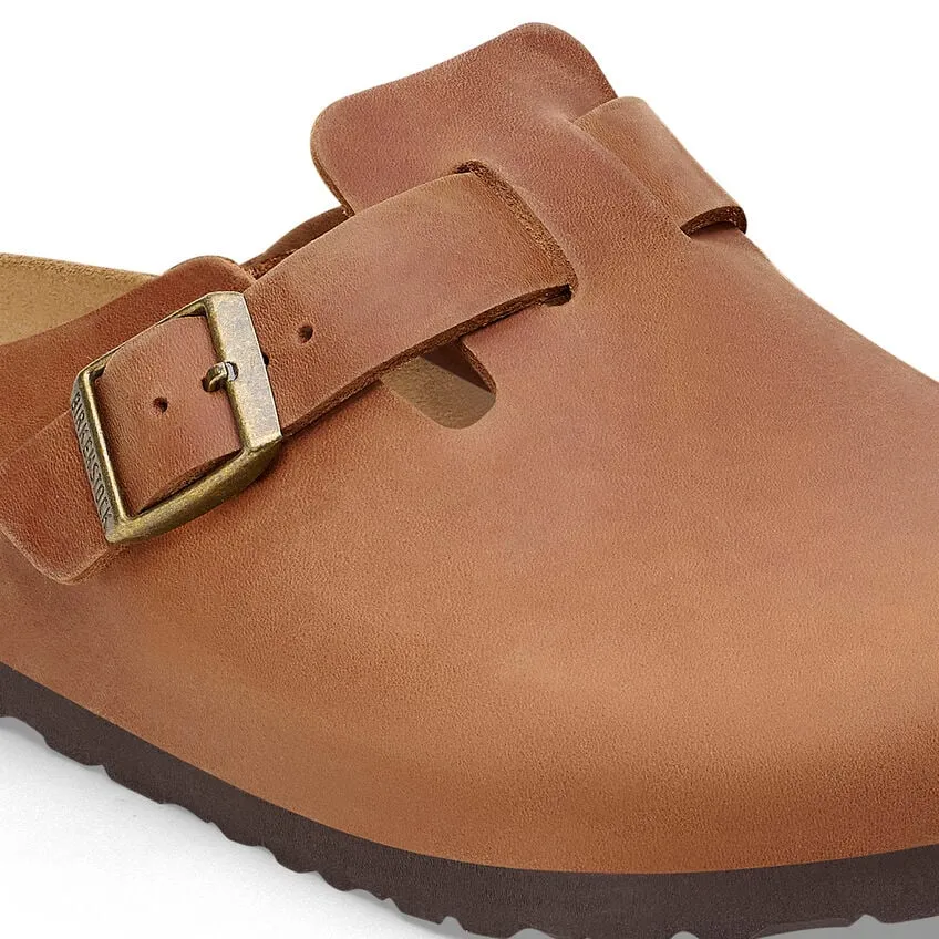 Boston Logo Engraved Buckled Mules