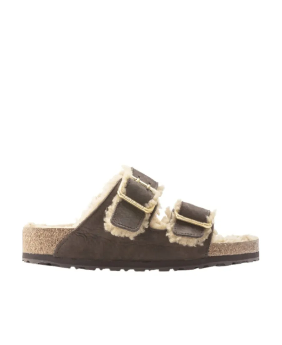 Fur-Lined Double-Strap Sandals