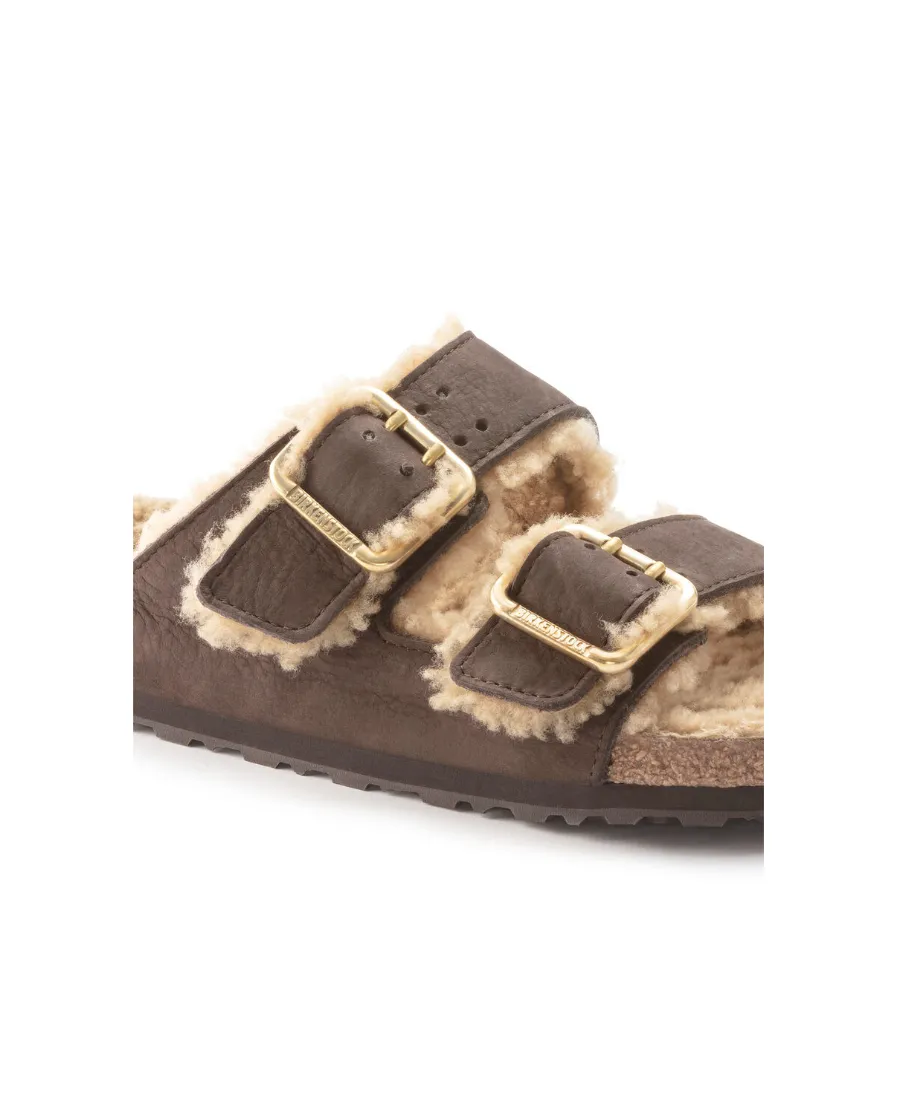 Fur-Lined Double-Strap Sandals