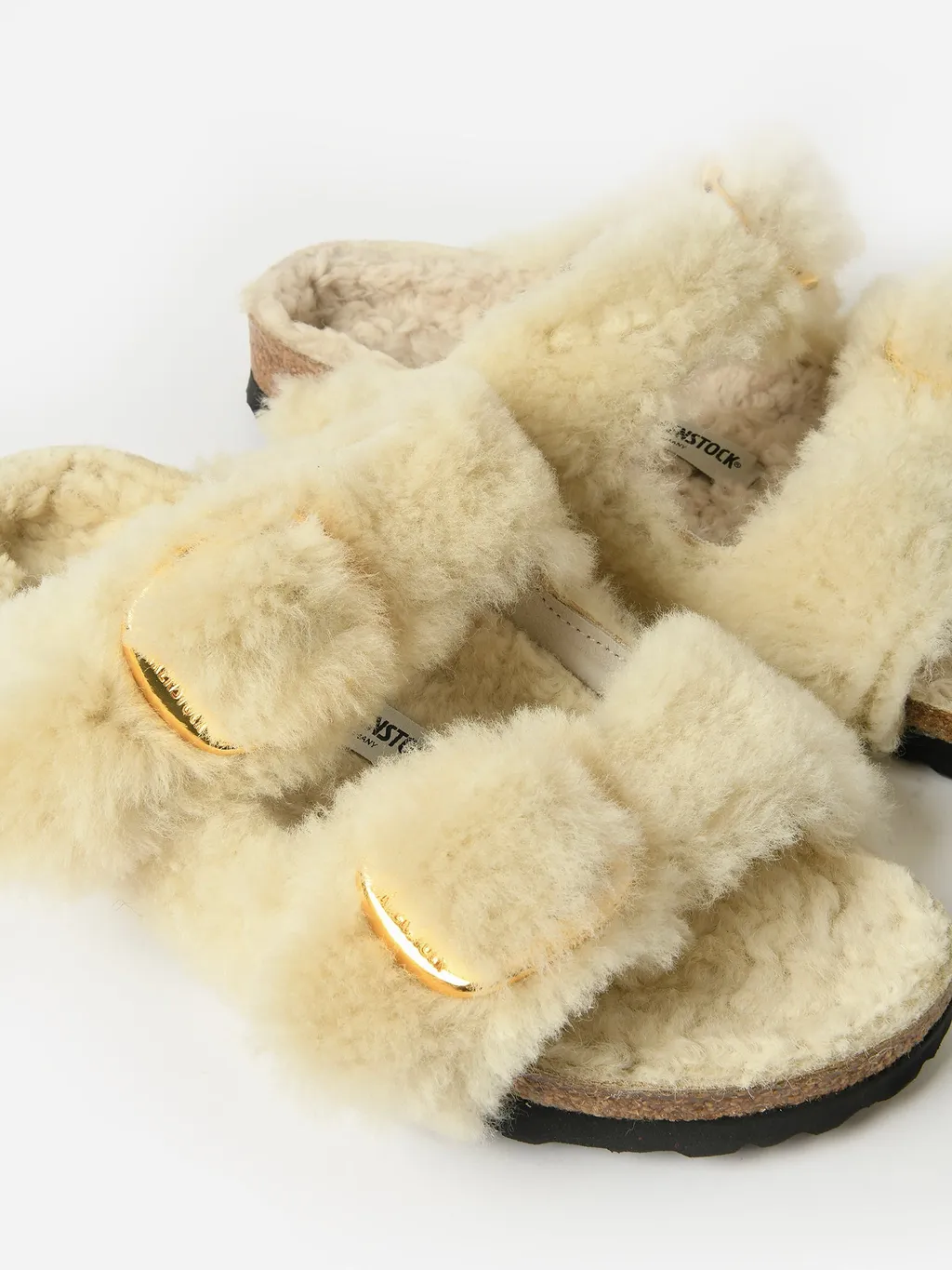 Shearling Buckle Sandals