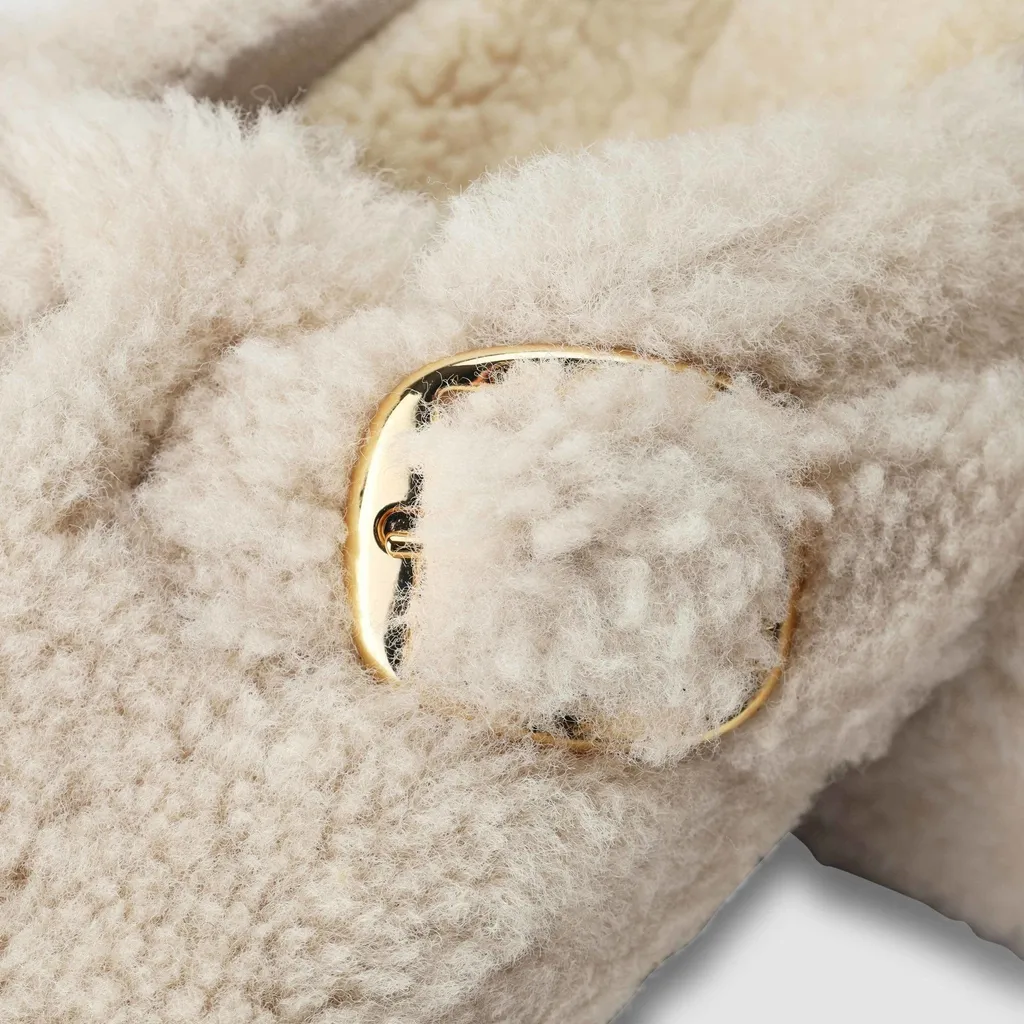 Shearling Buckle Sandals